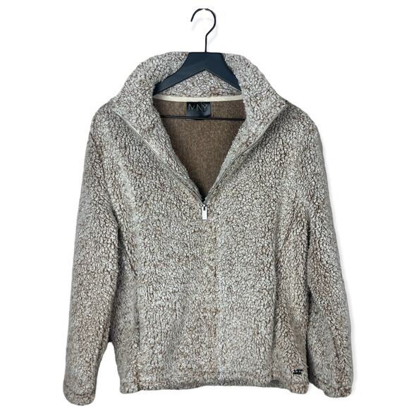 Marc New York Performance Tan Sherpa Pull Over Jacket Size Medium - Picture 8 of 8